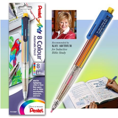 072512238080 Pentel 8 Color Highlighter Automatic Pencil