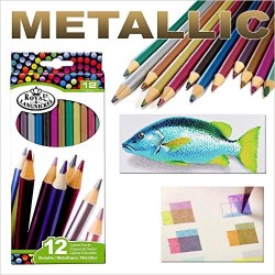 090672358783 Royal And Langnickel Metallic Color Pencils 12 Pack