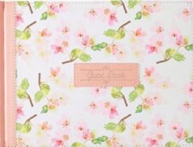 1220000136014 Peach Floral Guestbook