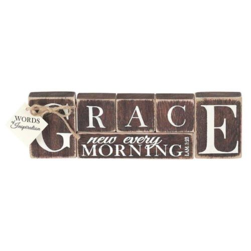 603799086325 Grace New Every Morning Tabletop Plaque