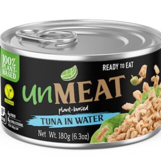 TUNA STYLE FLAKES IN WATER WITH SALT ADDED 180G UNMEAT VEGAN